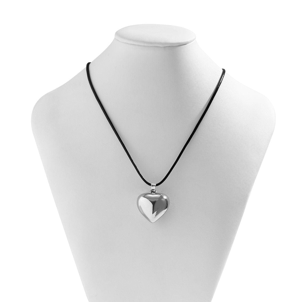 Dainty Heart Pendant Wax Cord String Choker Necklace