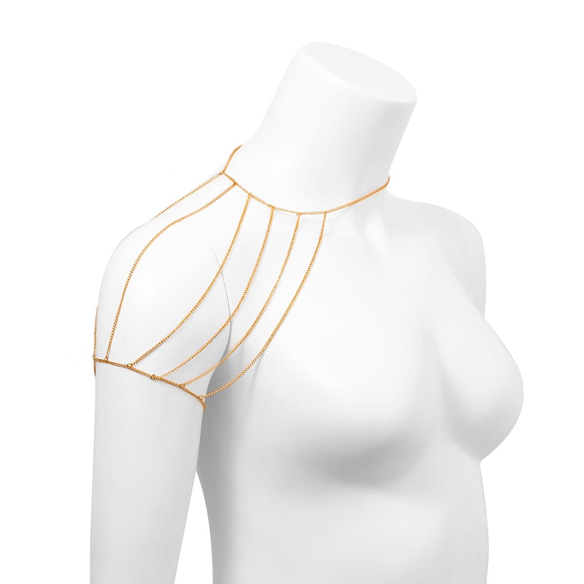 Dainty Layered Gold Silver Tone Tassel Shoulder Necklace