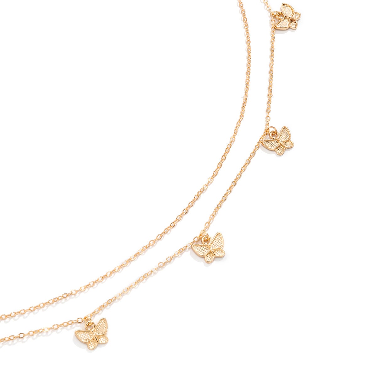 Dainty Layered Butterfly Tassel Waist Chain Set
